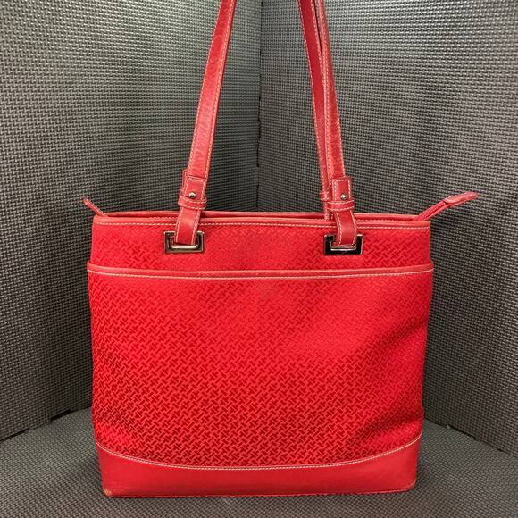 🔴 TABOLS Casual Leather Red Shoulder and Handbag Purse Size Medium CA 23147 - Picture 3 of 11
